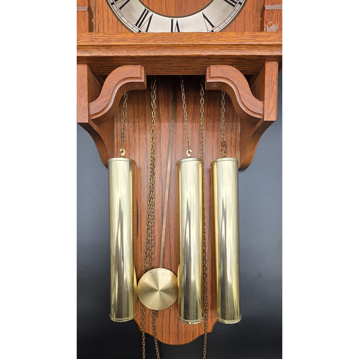 Vintage Tempus Fugit Wall (Time Flies) Clock Wood 31.5" Germany Pendulum Weights