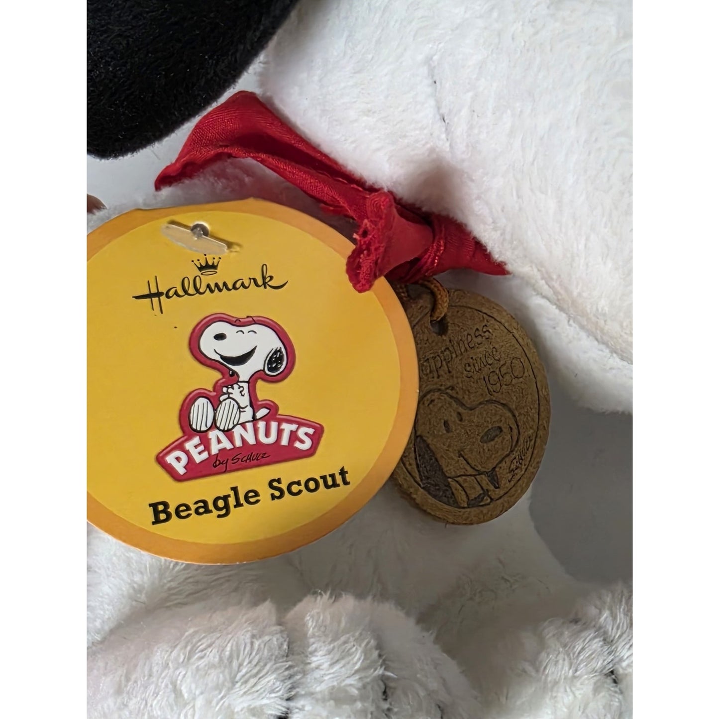 Hallmark Peanuts 2009 Snoopy Plush – Happiness Since 1950, Leather Tag, patina