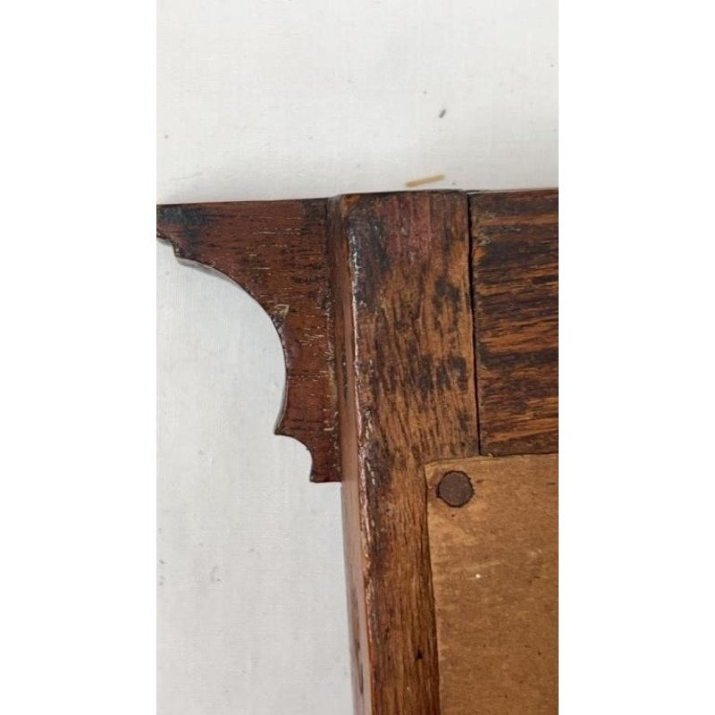 Antique Federal Mahogany Tabernacle Mirror w/ Mayflower Reverse Glass Painting