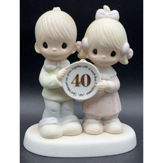 VTG Precious Moments Figurine 1983 Enesco Jonathan & David 40th Anniversary
