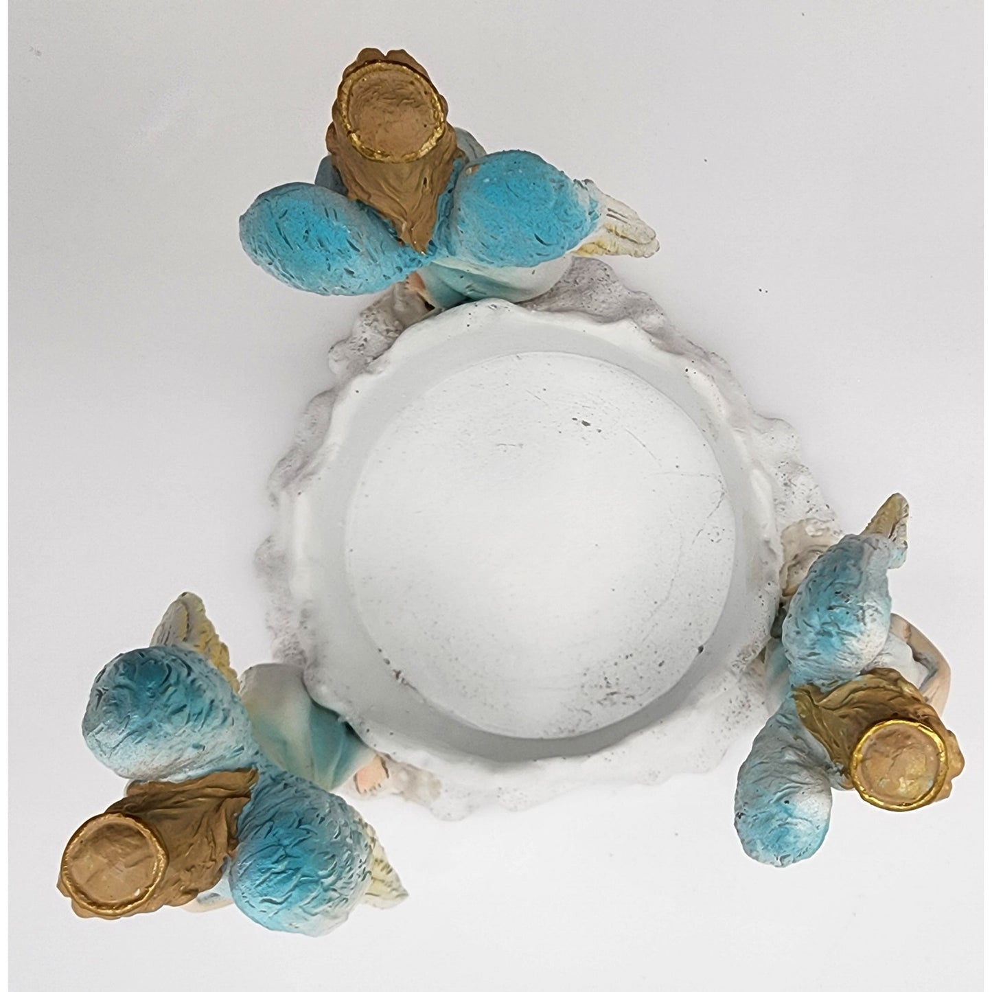 3 Angel Candle Holder w/ Lid – Ceramic Holiday Decor Butterscotch Scent Unused