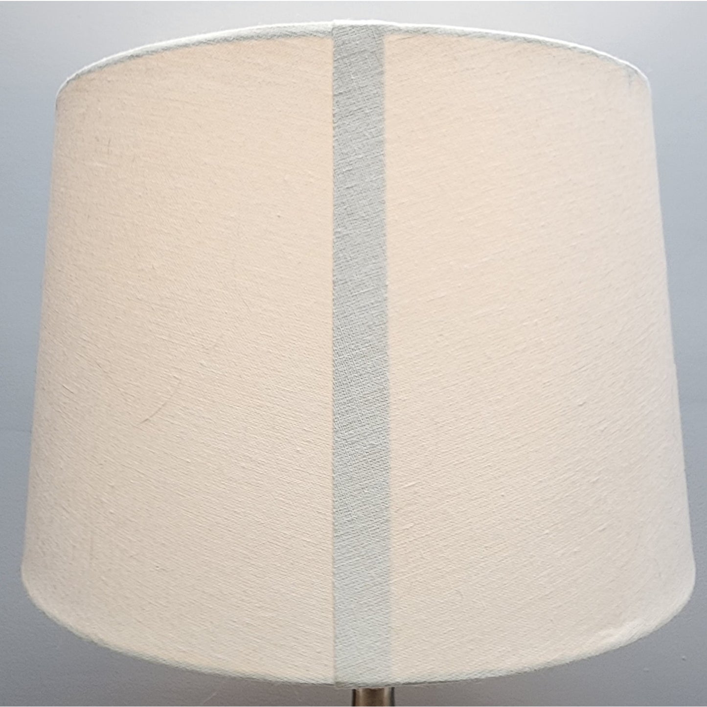 Retro Brushed Stainless Steel Table Lamp w/ Off-White Shade – 24" Tall