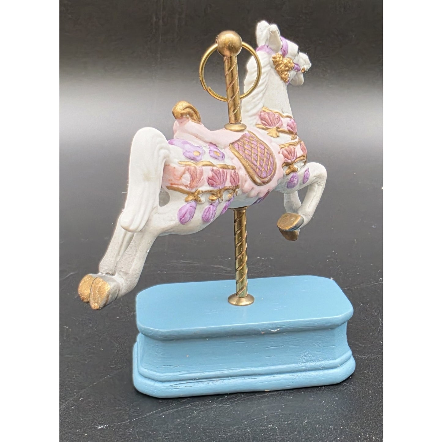 Vintage Handpainted Carousel Horse Figurines Set – Ceramic & Porcelain Pair
