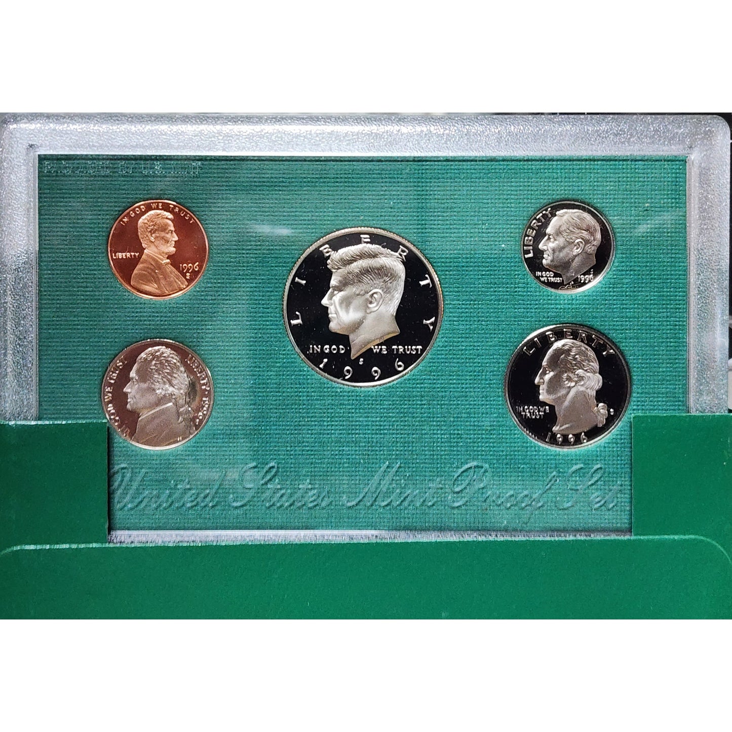 1996‑S U.S. Mint Proof Set • 5‑Coin Clad • Original Box & COA • Low Mintage