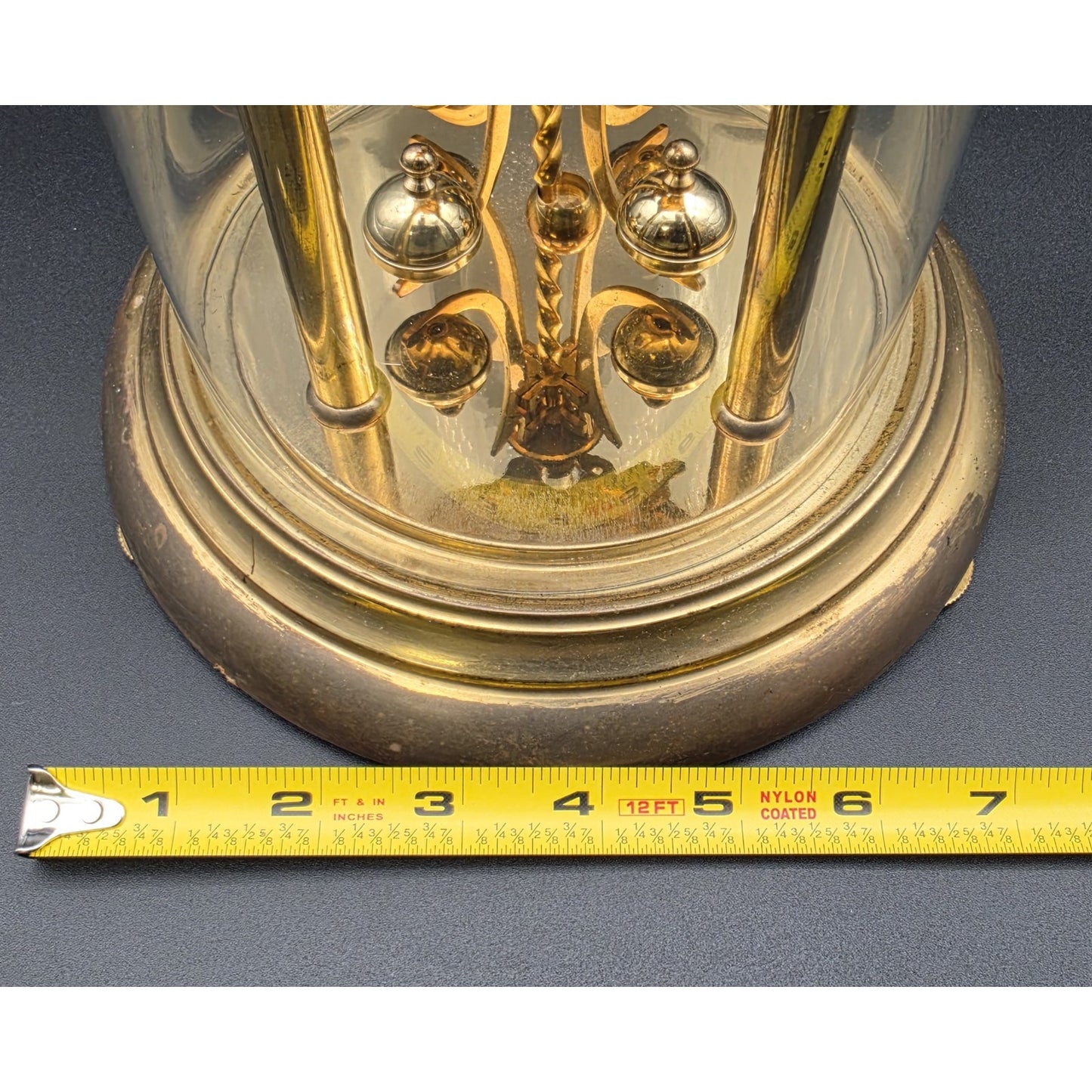 Vintage Kundo German Anniversary Torsion Clock w/ Dome – Brass – Needs Key