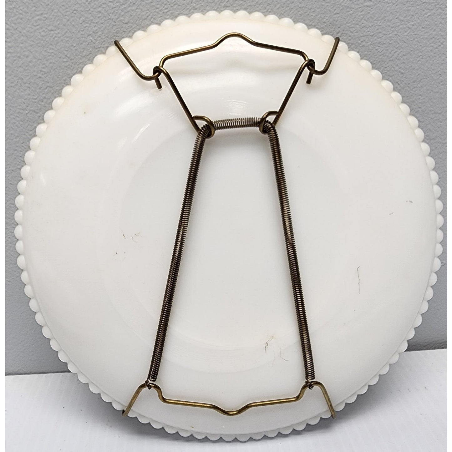 VTG Westmoreland Milk Glass Beaded Edge Fruit Plates 5 Set, Hand Painted, 7.5"