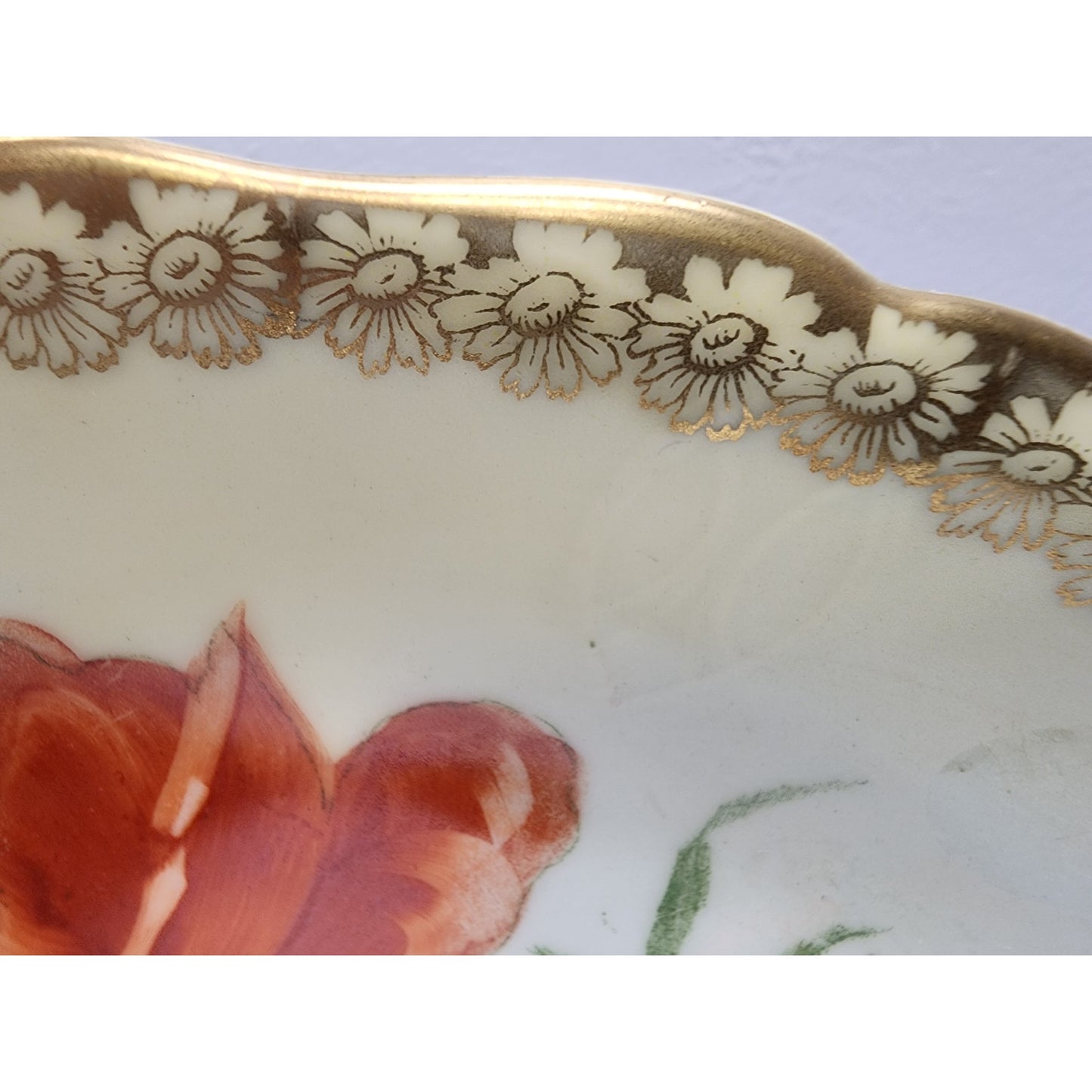 Antique R.S. Prussia Crown B Hand Painted Plate Signed Scharf 8.5" GoldGilt RARE