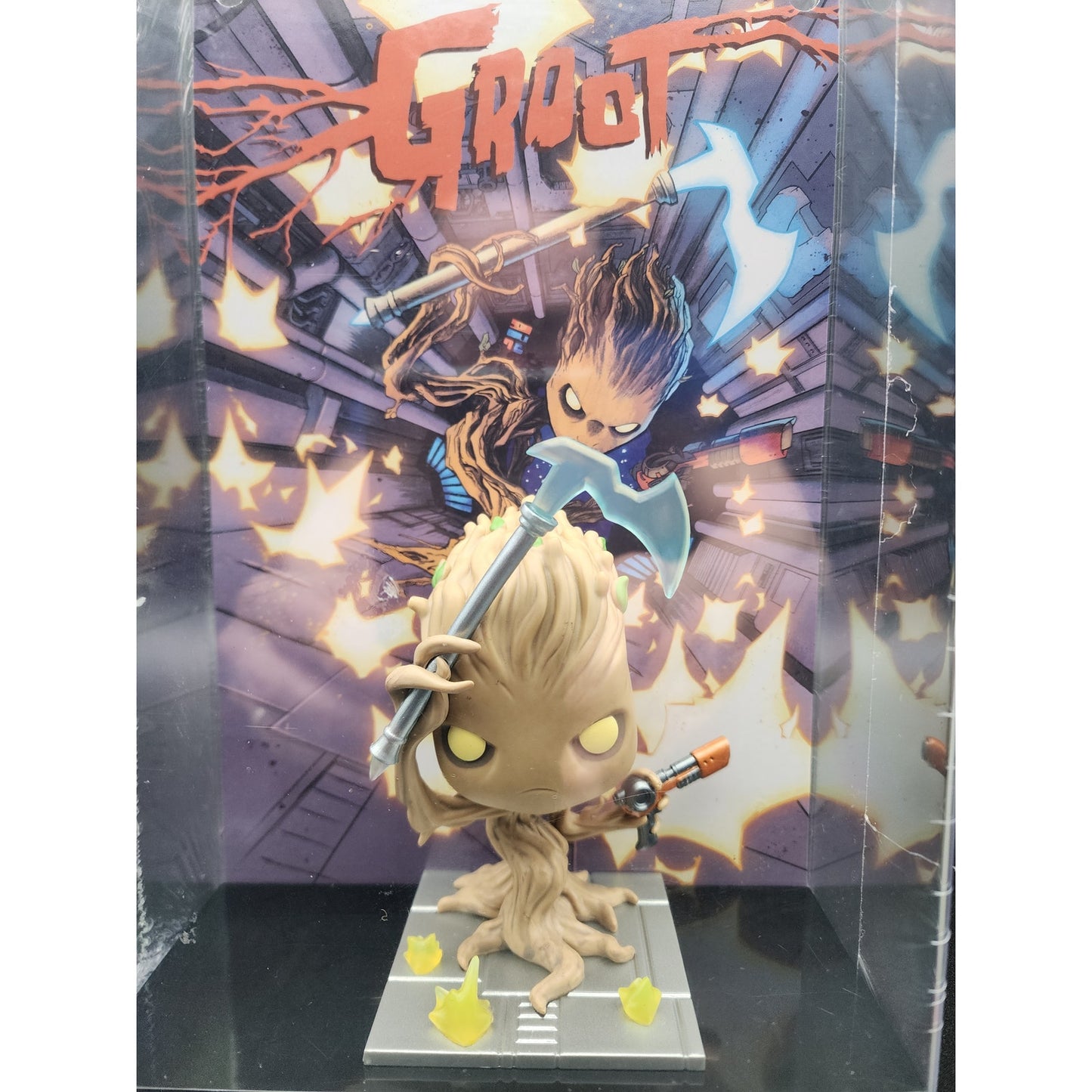 Funko Groot POP Art Acrylic Display Box 2022 Marvel GOTG Mint Shrink Wrap