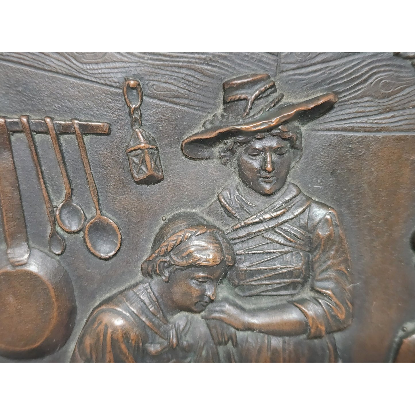 Vintage Embossed Copper Wall Art 8x5.75 Rustic Relief Panel w/ Hanger