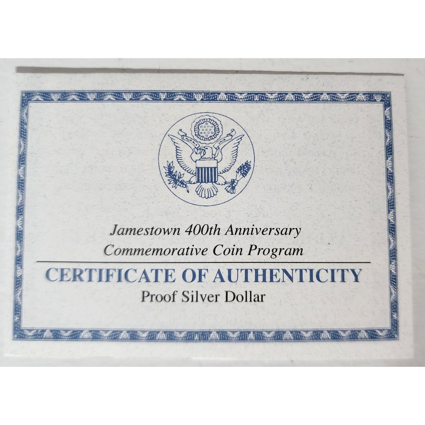 Jamestown 400th Silver Proof Dollar + Framed FDC LE 1618/3000 Postmark Gallery