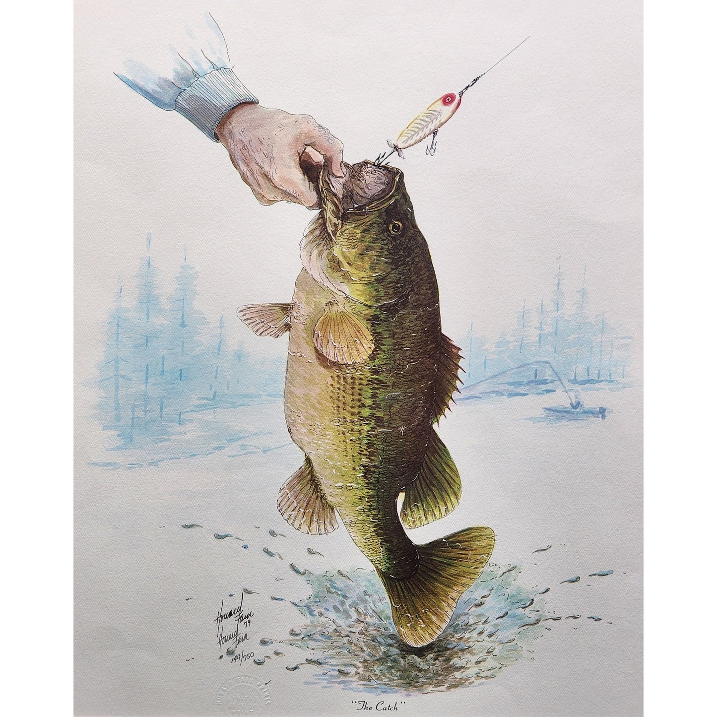 1979 “The Catch” Lithograph by Howard Fain Framed Ltd Ed 149/750 w/ COA - Rare