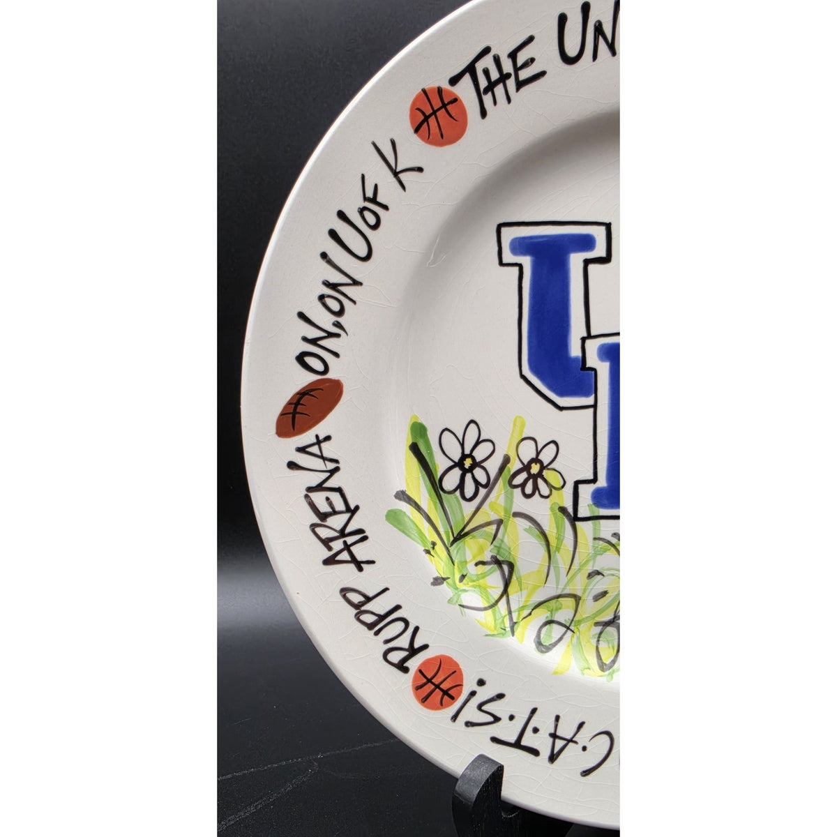 Vintage University of Kentucky UK Wildcats 10.5" Hand Painted Plate TCABELLS TOO