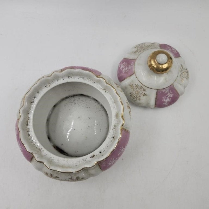 Vintage Lefton China Hand-Painted Trinket Dish; Japanese Server Bowl w/Spoon & a Covered Bowl
