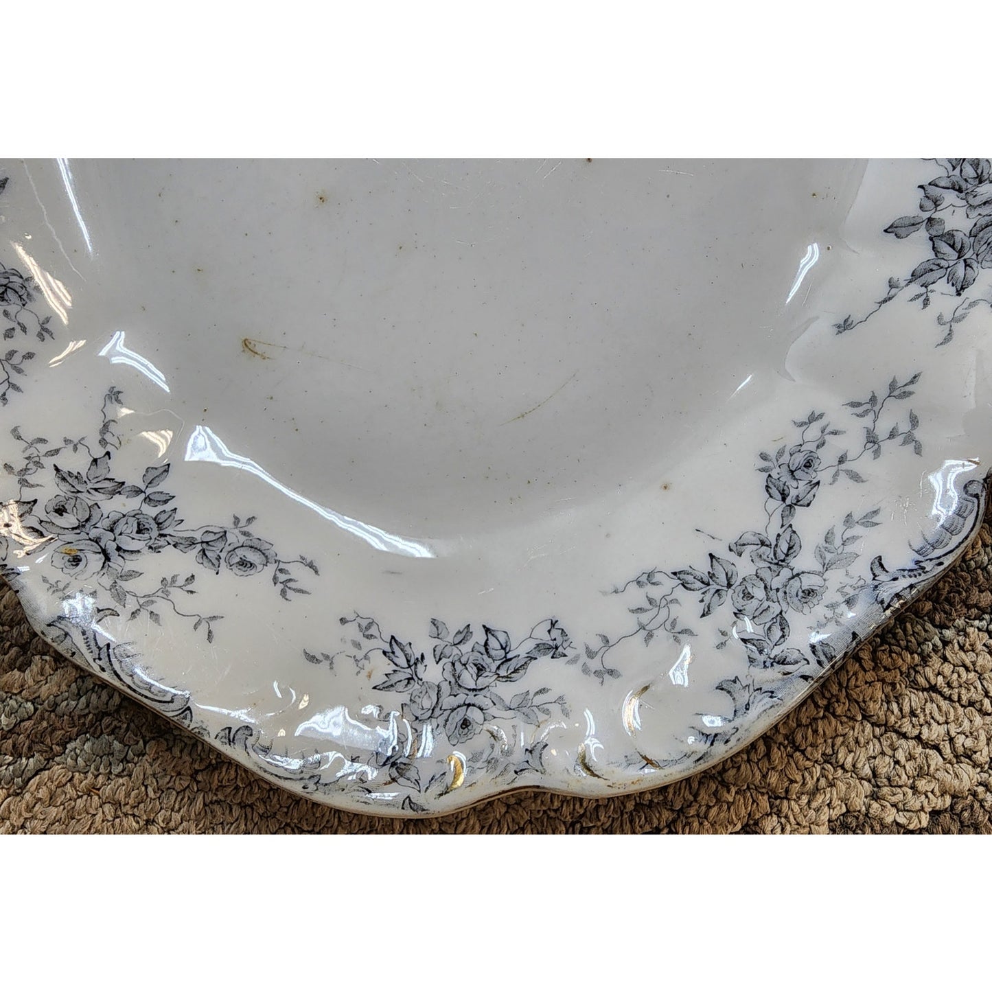 VTG Mikado Porcelain Oval Tray  Bridgwood & Son England  15"x12" Scalloped