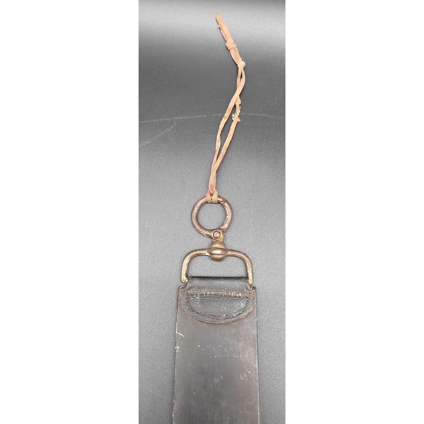 Vintage Illinois Barber Razor Strop 6534 Two‑Sided Leather w/ Brass Ring