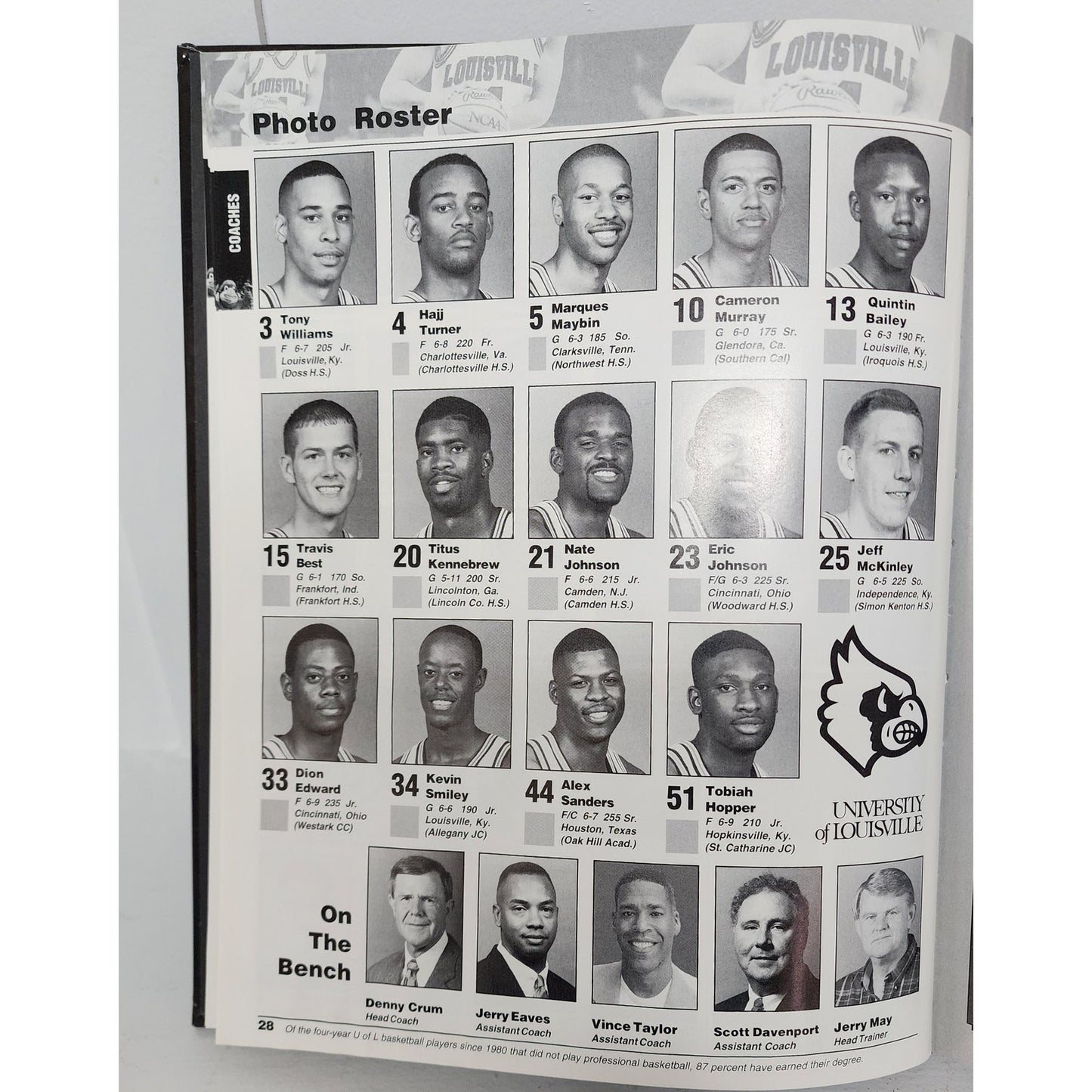 Louisville 1998-99 Basketball Book - 164 Pages Photos Stats History Denny Crum