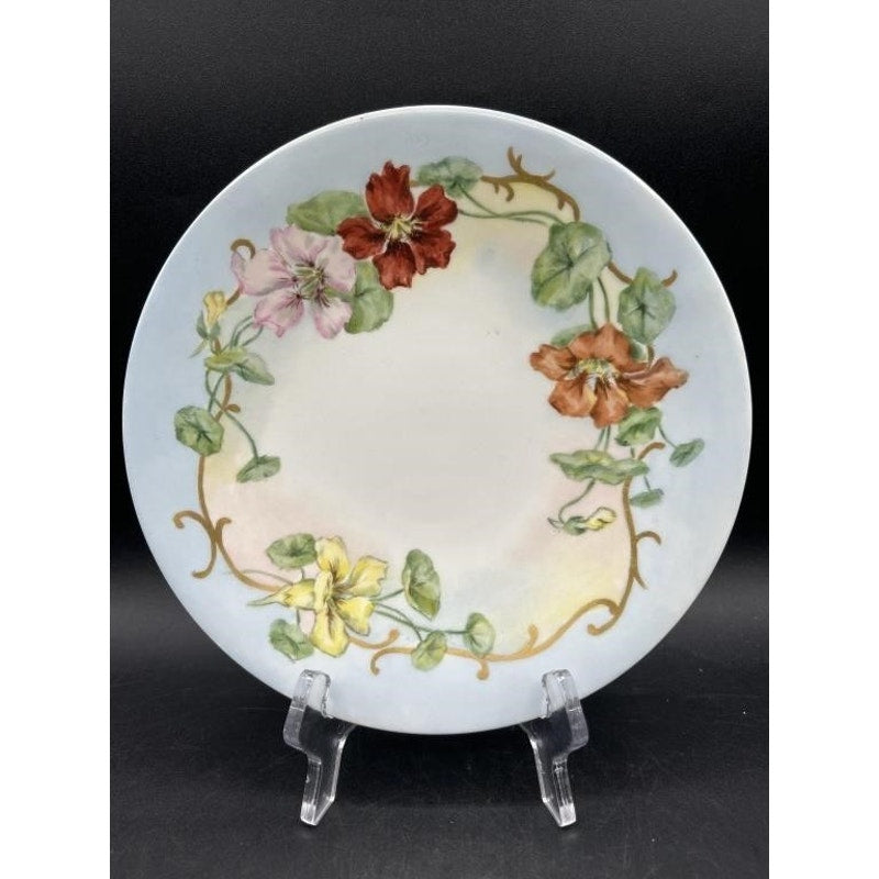 VTG J.P. France Limoges Hand Painted Floral Plate 8.25" Signed Lucy Ross 1903 RARE!