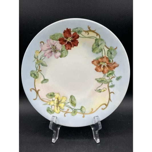 VTG J.P. France Limoges Hand Painted Floral Plate 8.25" Signed Lucy Ross 1903 RARE!