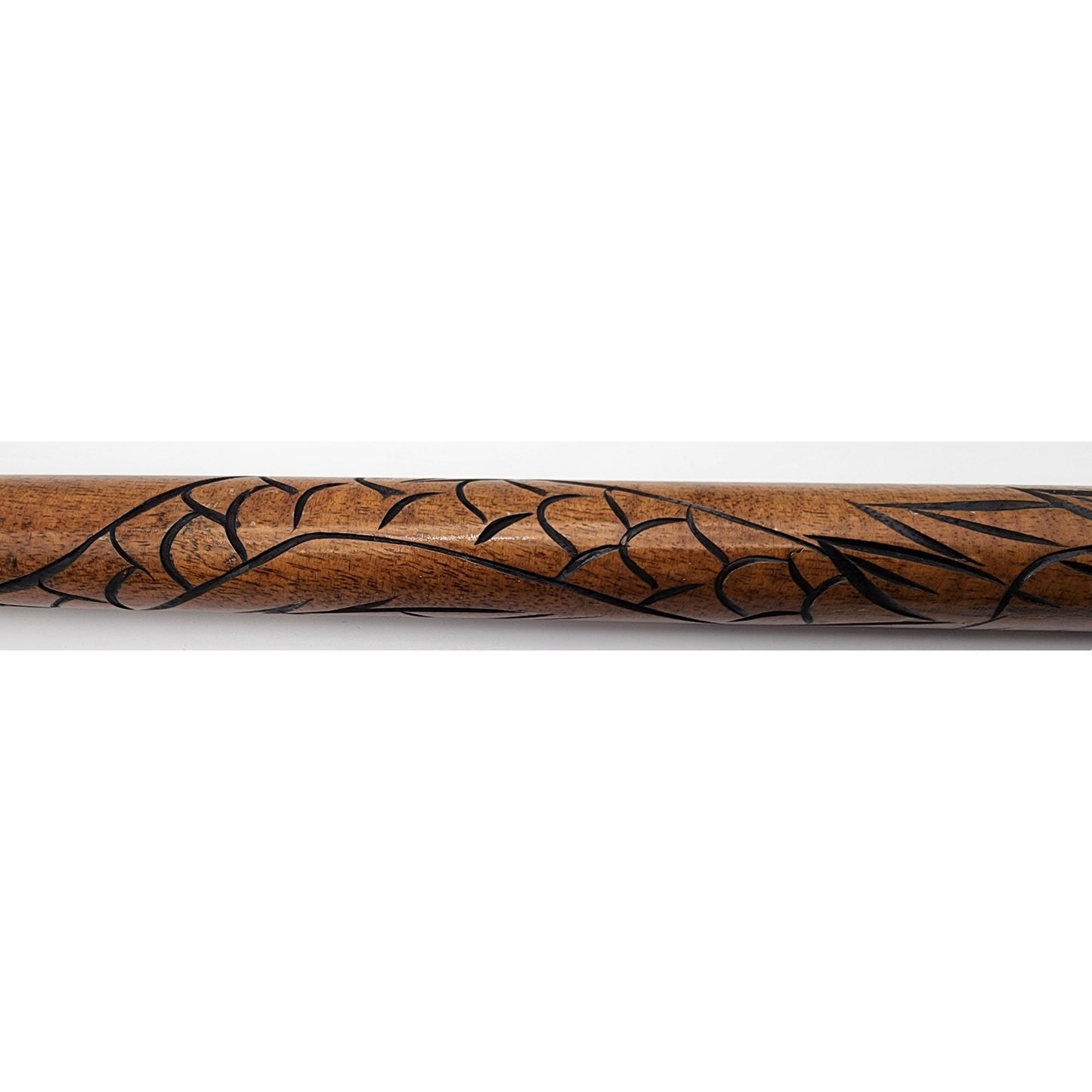 Vintage Hand Carved Wood Brass Cane w/ Hidden Pool Cue 33" - Rare