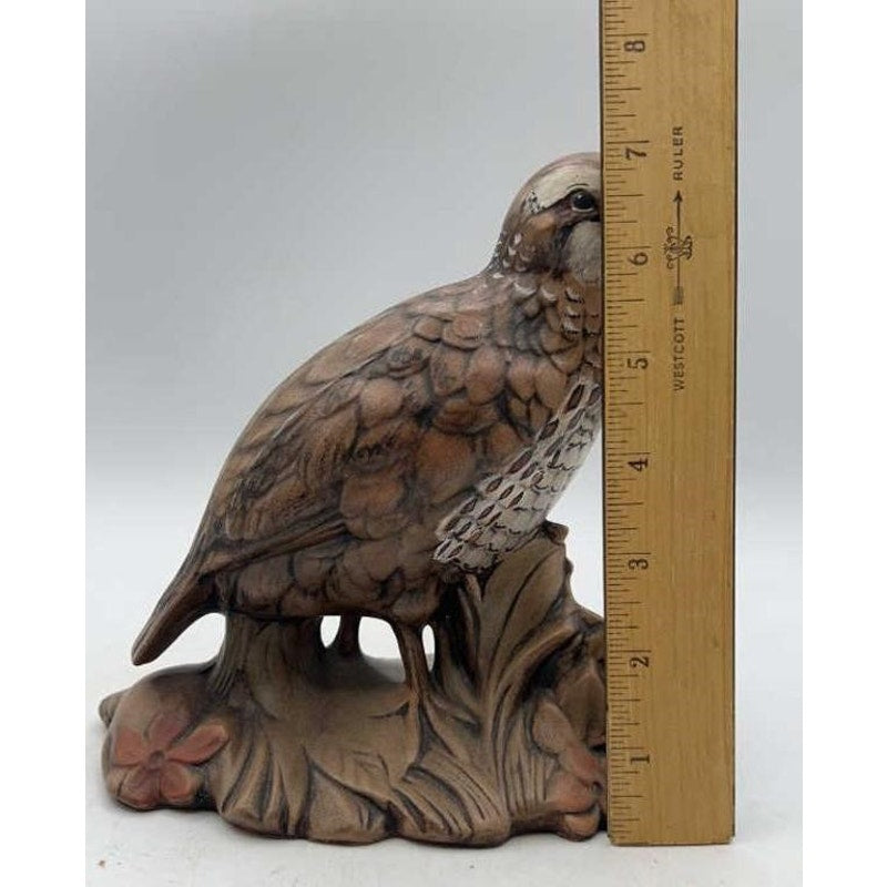 VTG Quail Bird Figurine 7.25" Hand-Painted Ceramic Wildlife Decor Nature Scene