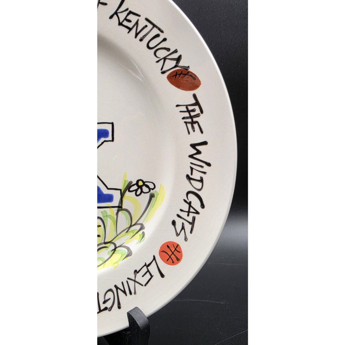 Vintage University of Kentucky UK Wildcats 10.5" Hand Painted Plate TCABELLS TOO