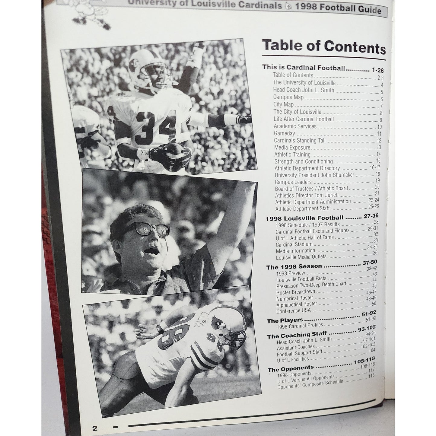 Louisville 1998 Cardinal Football Book Signed John L Smith 200pgs Stats Photos