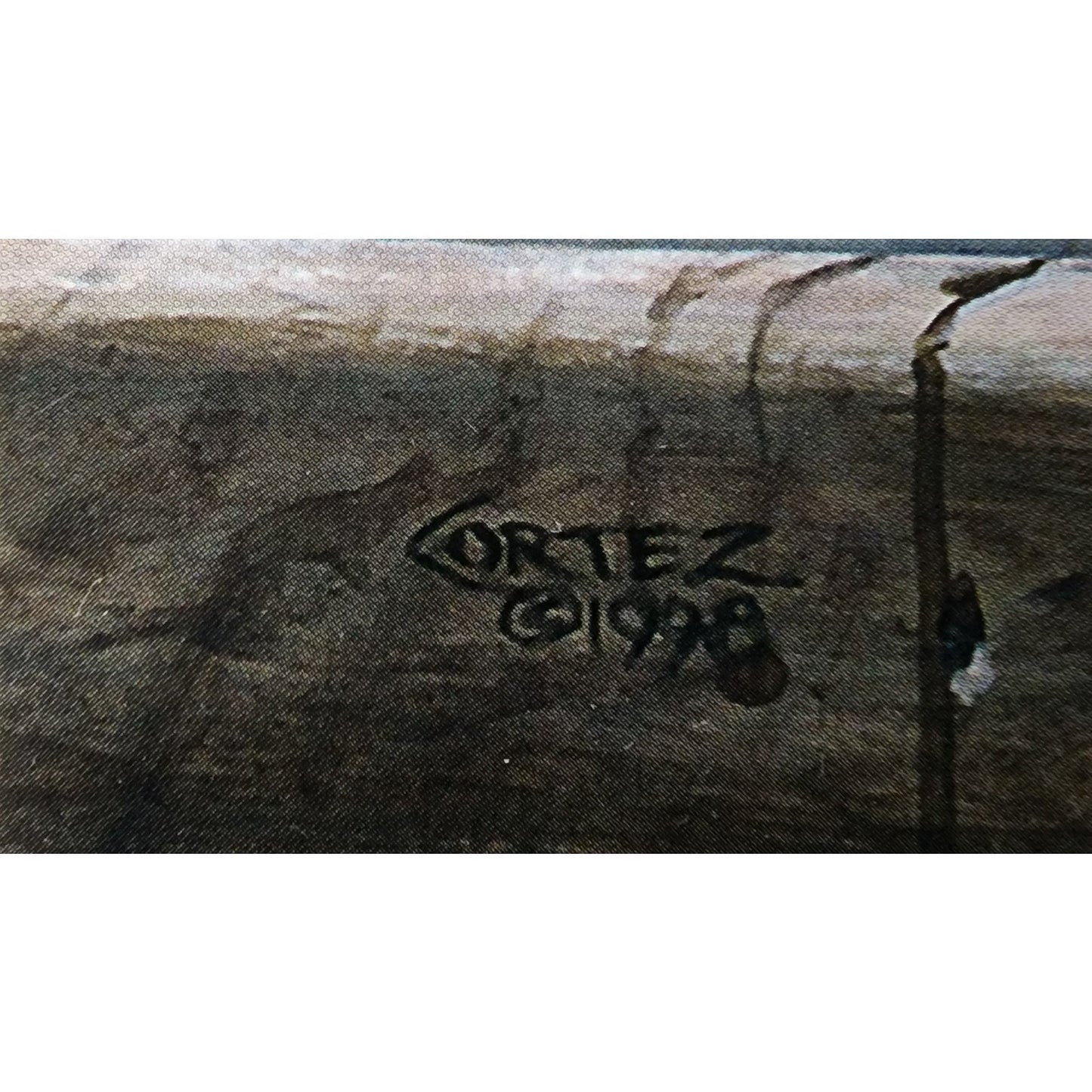 Companions Horse Print by Cortez 1998 Framed Art 42" Wide Black Beveled Frame