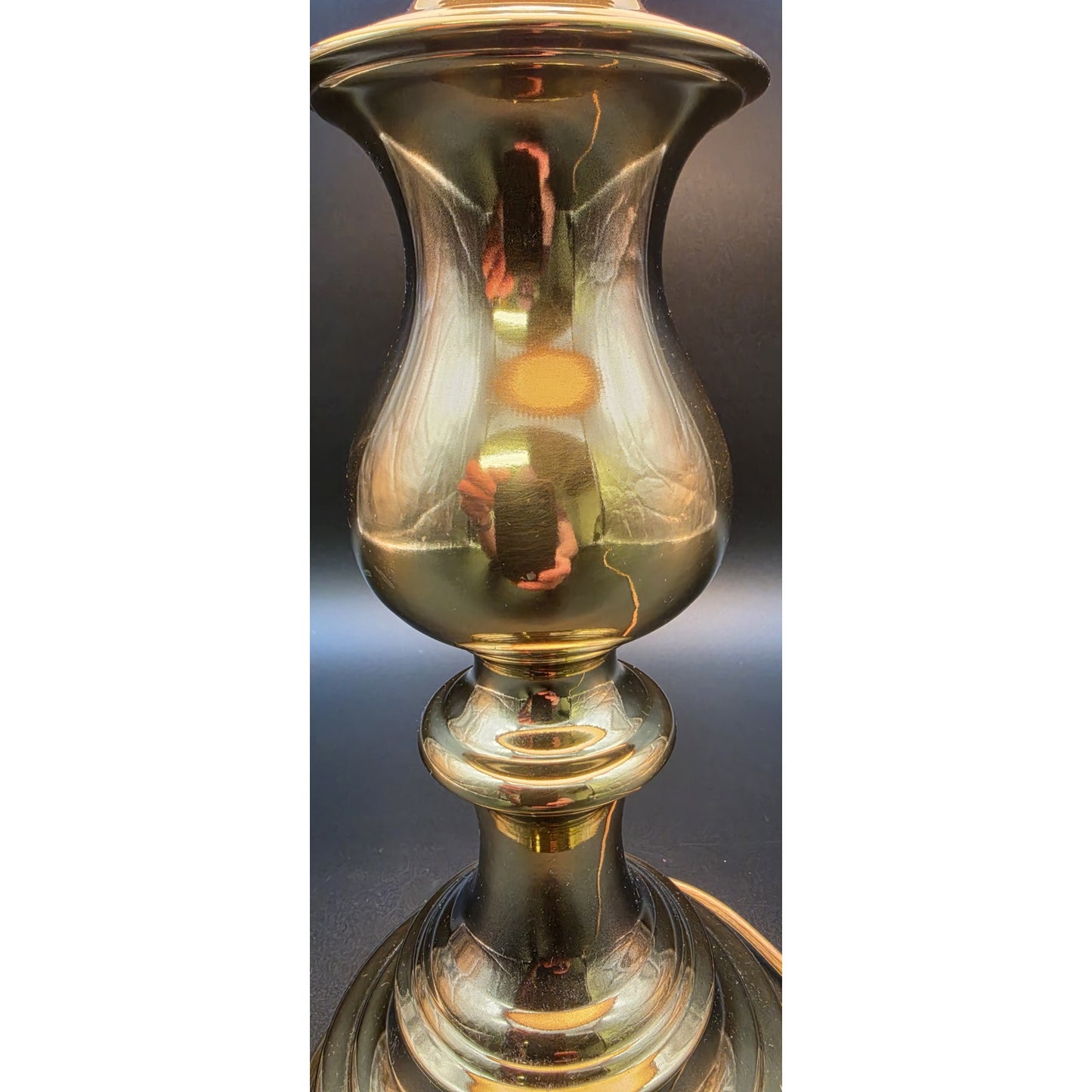 Vintage Solid Brass Table Lamp w/ Pleated Shade 25.5" Mexico Quality Made