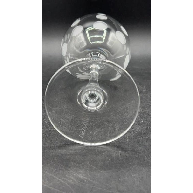 Mikasa Cheers White Wine Glasses Set of 4 8.75" Etched Dots Lines Swirls Stripes