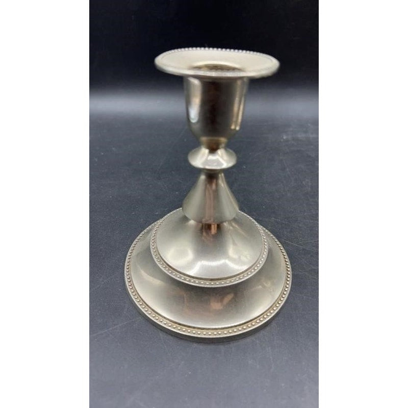 Vintage Silver 3-Pc Candle Holder Set – Ornate 3-Arm Candelabra & 2 Single Holders