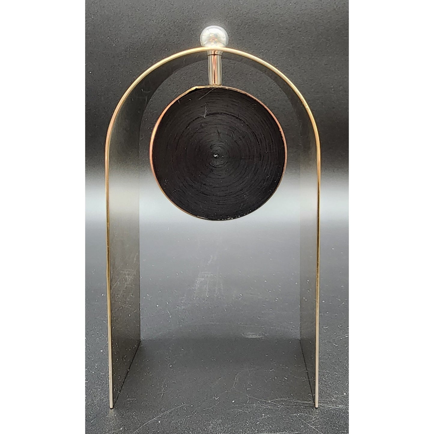Vintage Italian Brass Arch Desk Clock – Quartz, Sculptural Design, Works Perfectly