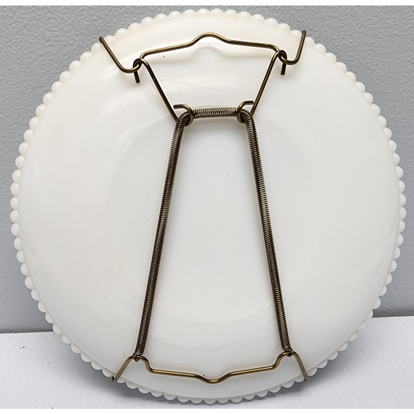 VTG Westmoreland Milk Glass Beaded Edge Fruit Plates 5 Set, Hand Painted, 7.5"