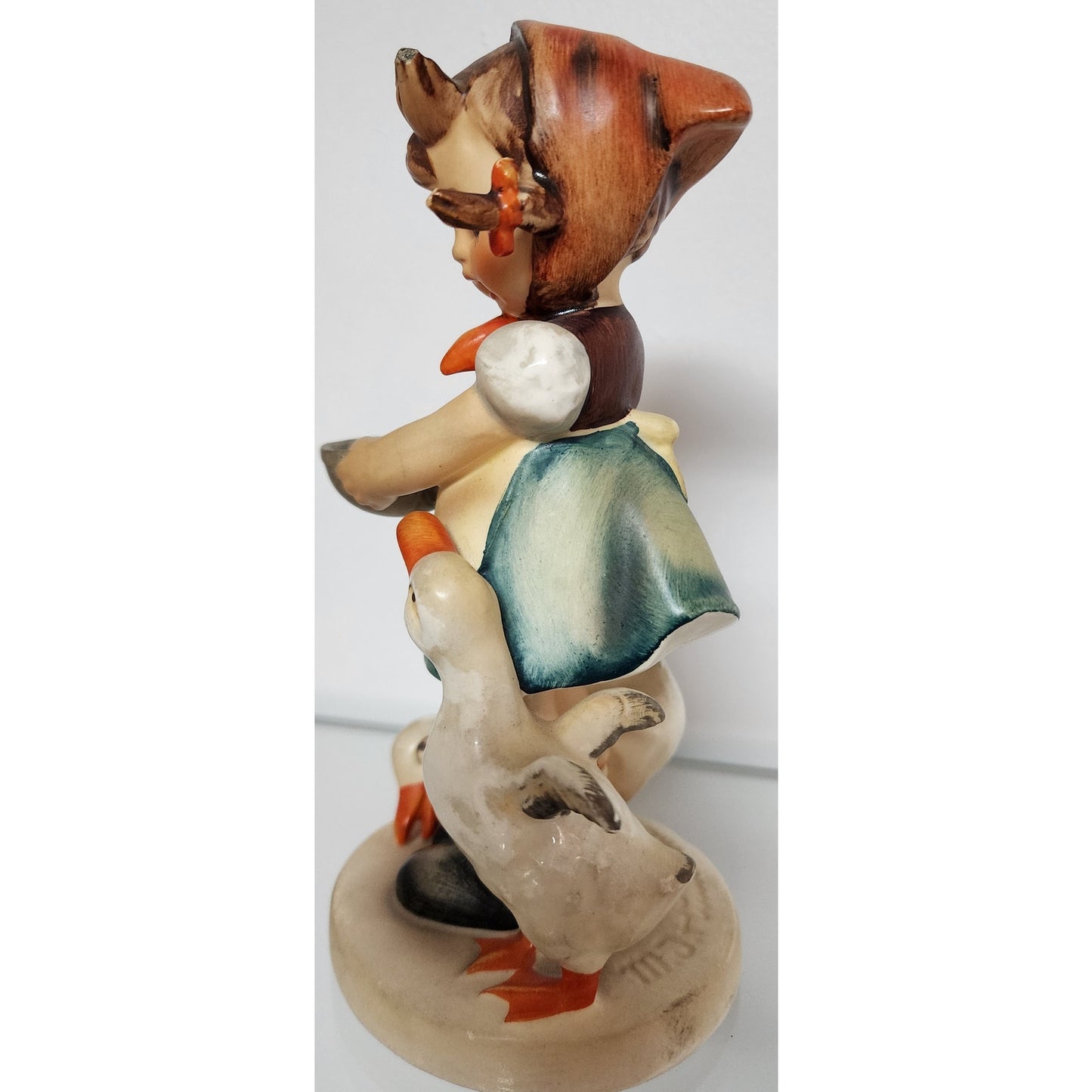 Hummel Goebel Figurine “Be Patient” TMK-2 Full Bee Girl with Ducks 1950s 6.5"