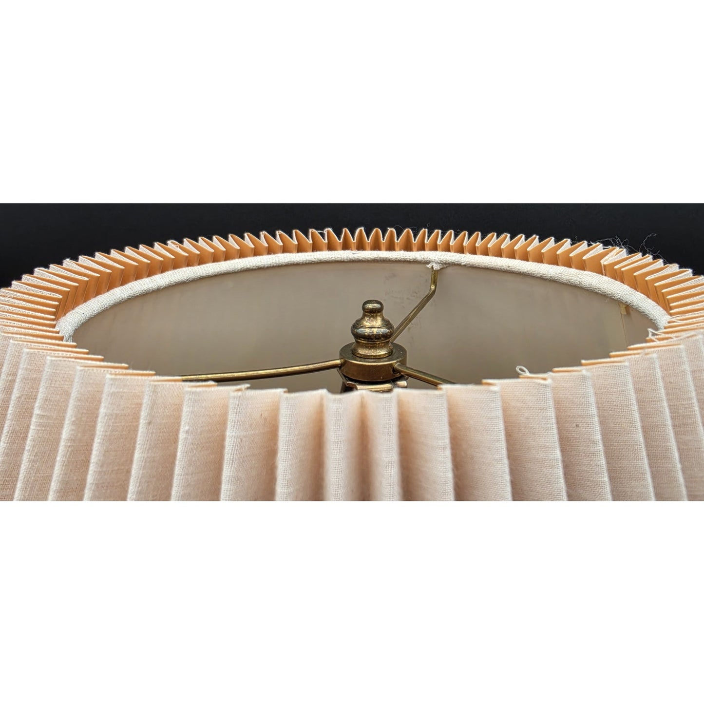 Vintage Solid Brass Table Lamp w/ Pleated Shade 25.5" Mexico Quality Made