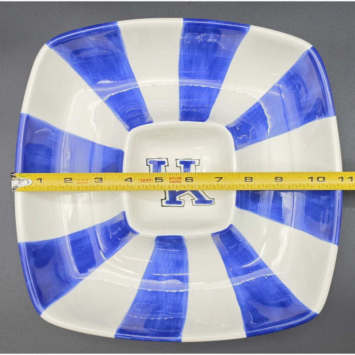 Vintage University of Kentucky Wildcats Chip Dip Platter Square Bowl Cabells Too