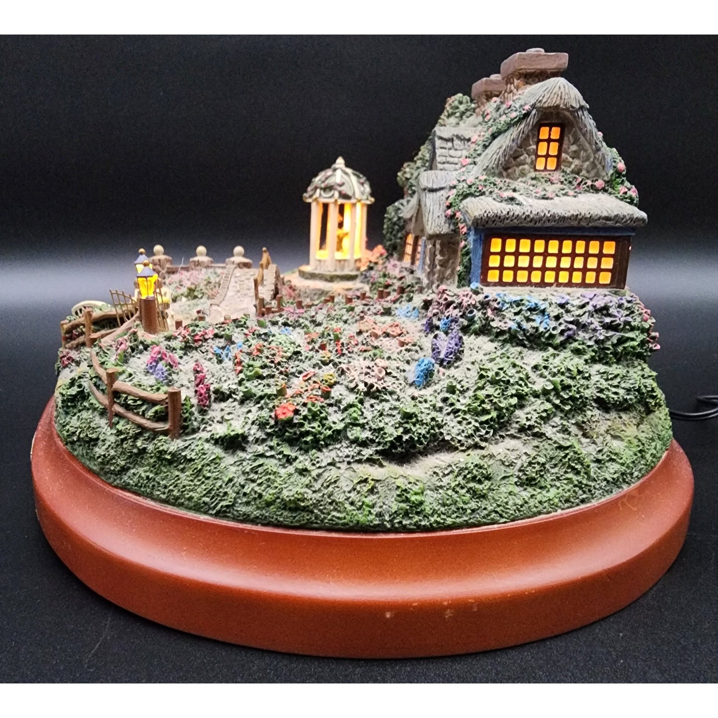 Thomas Kinkade Summer Serenity Masterpiece Village Lighted Sculpture A0083 COA