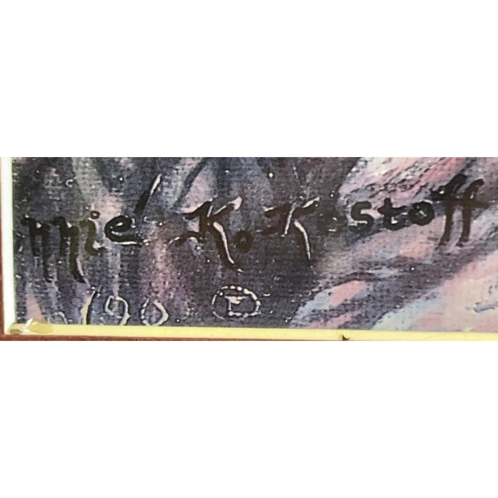 Vintage Jonnie’ Ko Kostoff Signed Serigraph Native American Girl w/ Rabbit 1990