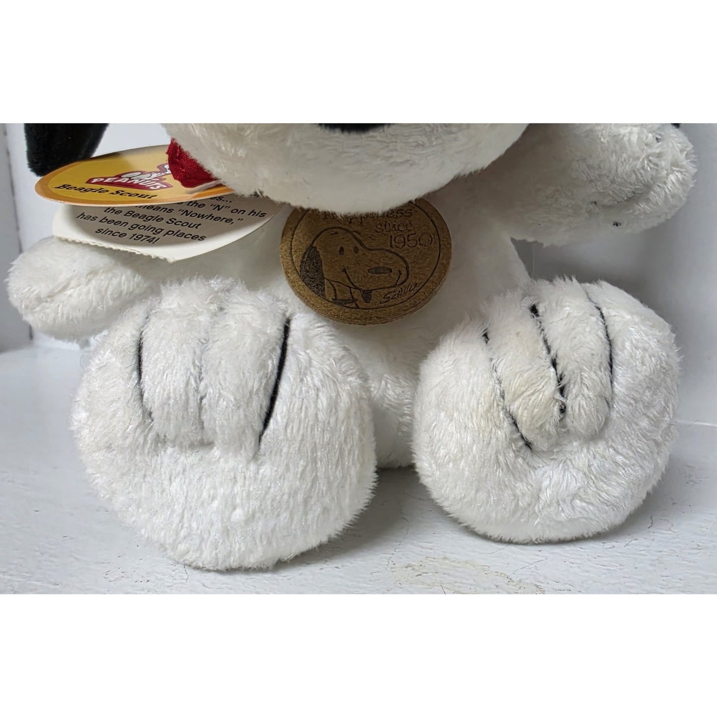 Hallmark Peanuts 2009 Snoopy Plush – Happiness Since 1950, Leather Tag, patina