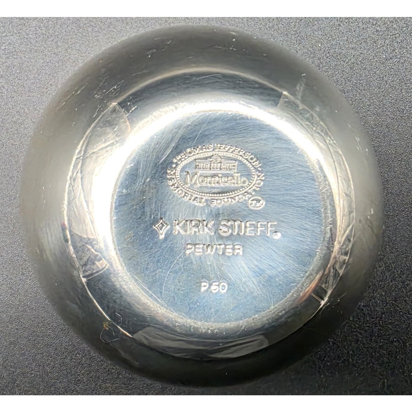 Vintage Kirk Stieff Pewter Monticello Thomas Jefferson Memorial Cup Tumbler P50