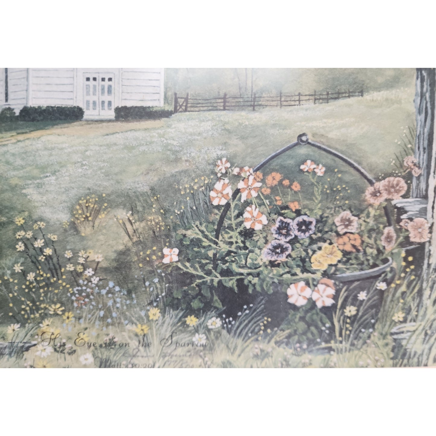 His Eye Is On The Sparrow Signed Lithograph by Jim Hamilton 177/500 Framed Art