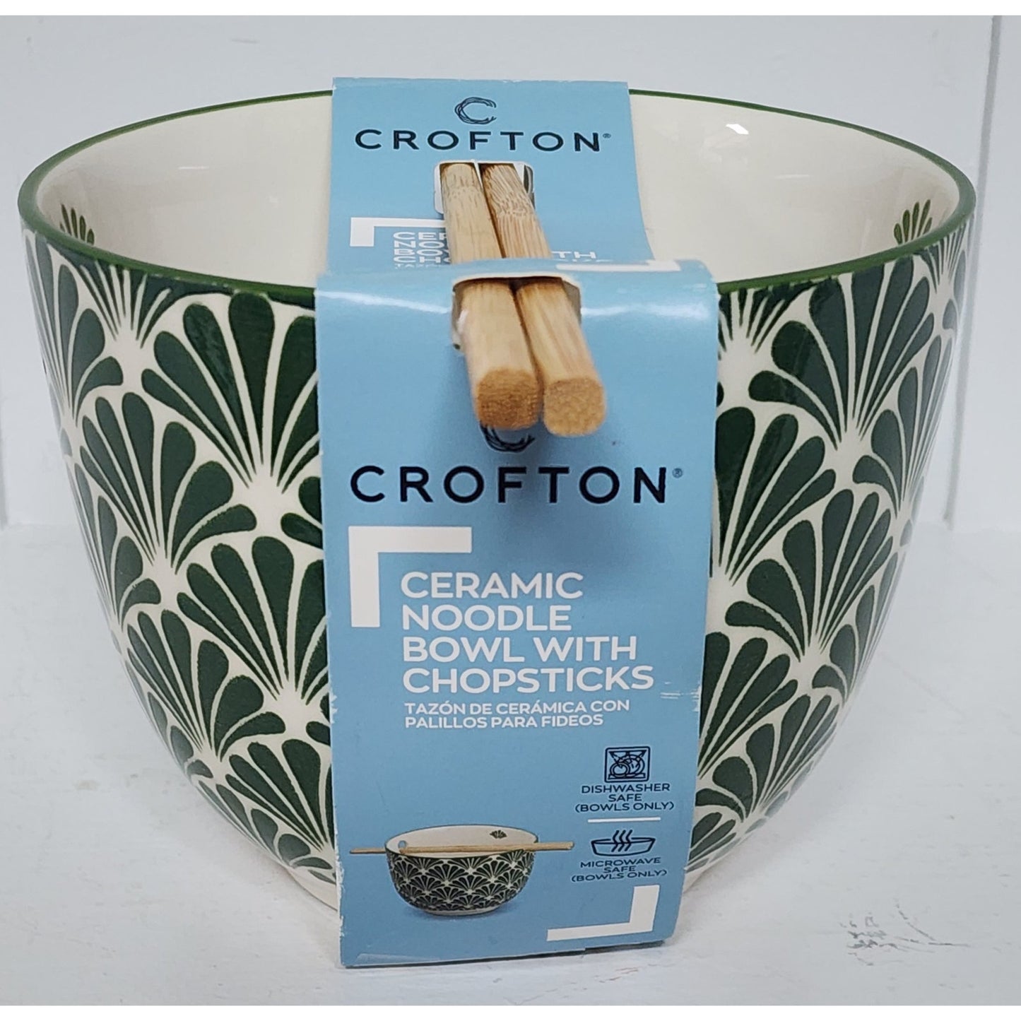 Vintage Crofton Stoneware Noodle Bowl w/ Chopsticks 5.3" Dia Microwave Safe -New