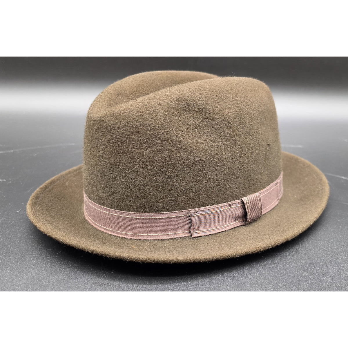 Vintage Capas Design Men Brown Wool Fedora Hat Sz L USA Made Classic Trillby