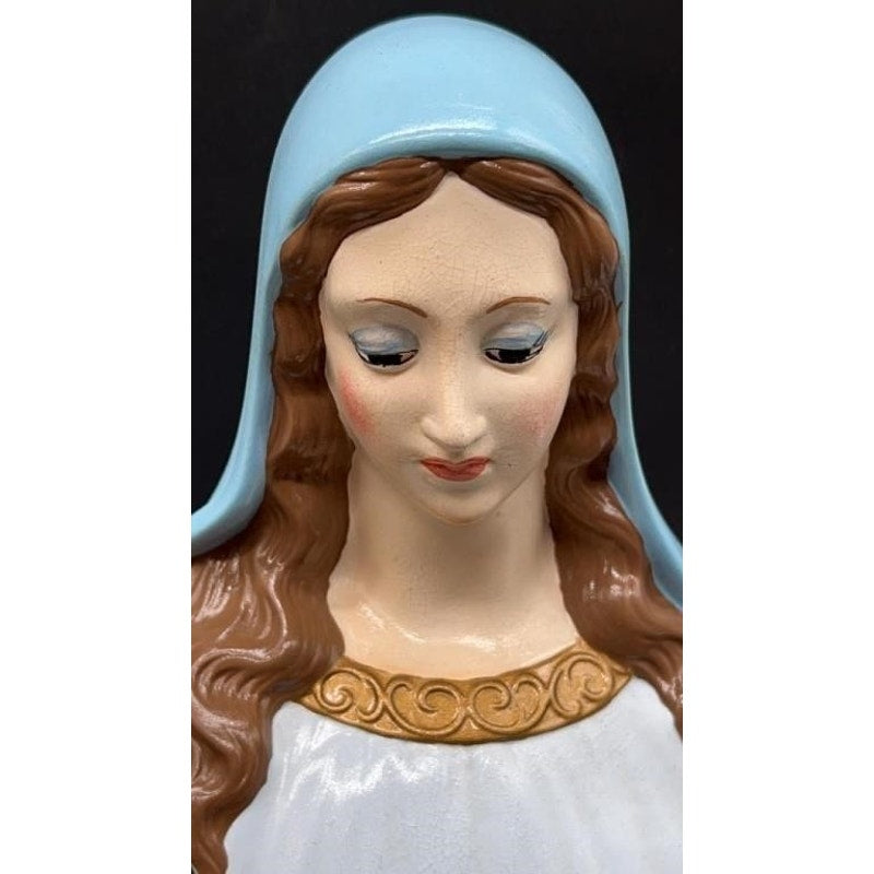 VTG Holland Mold Jesus & Mary Hand-Painted Ceramic Busts 5×3.75×7″