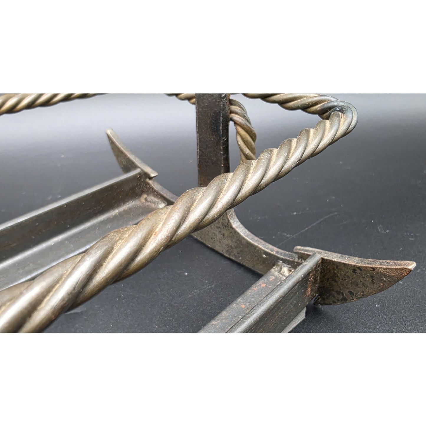 Vintage Heavy Metal Nautical Anchor Holder Rack – 11.25" x 8.25" x 7"