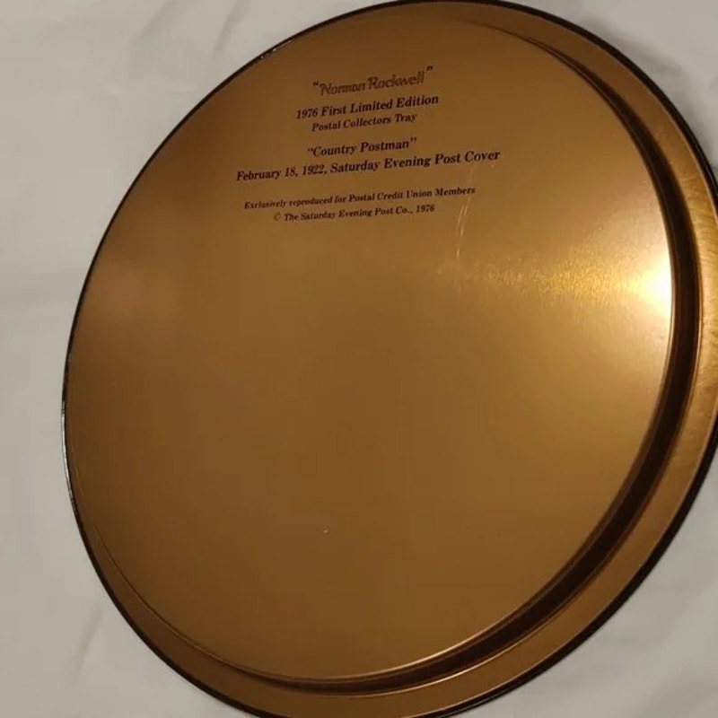 Vintage Norman Rockwell 1976 First Limited Edition Postal Collectors Tray - Pristine