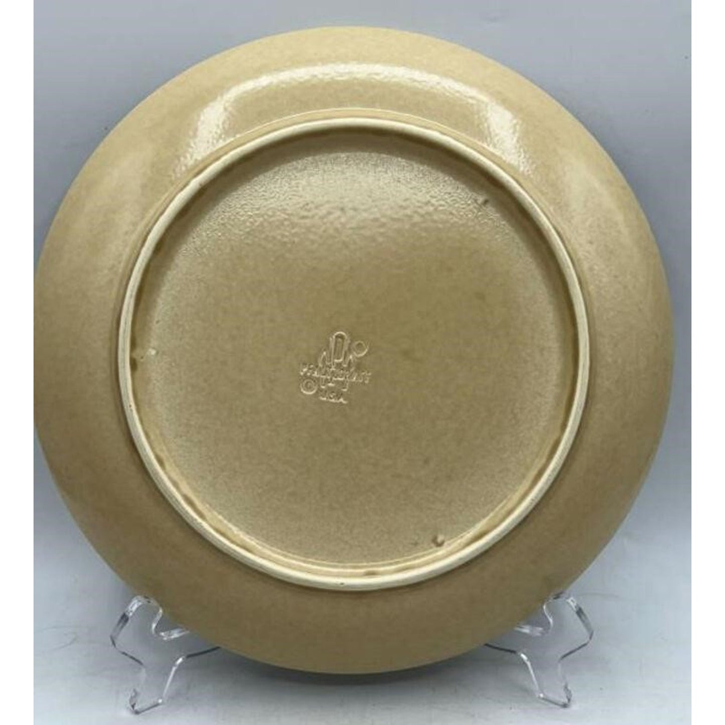 VTG Pfaltzgraff Folk Art 5‑Pc Place Setting Blue Floral (1977)Tan USA Stoneware