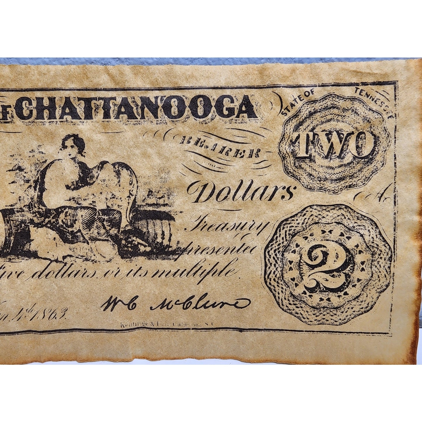 1971 U.S. Proof Set + 1863 Chattanooga $2 Confederate Repo Note • Historic Displ