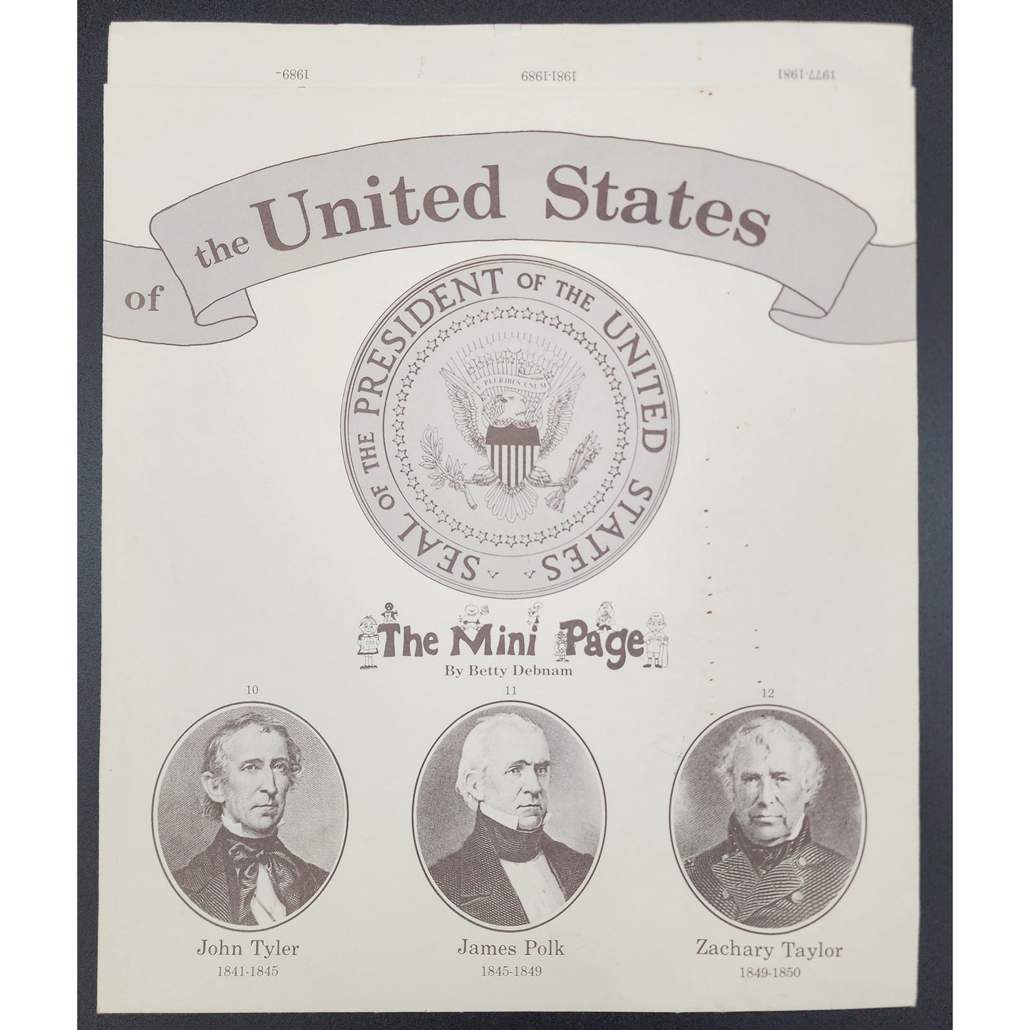 2007 Presidential US Mint $1 Proof Set + 1989 Mini Page Presidents Foldout Bundle