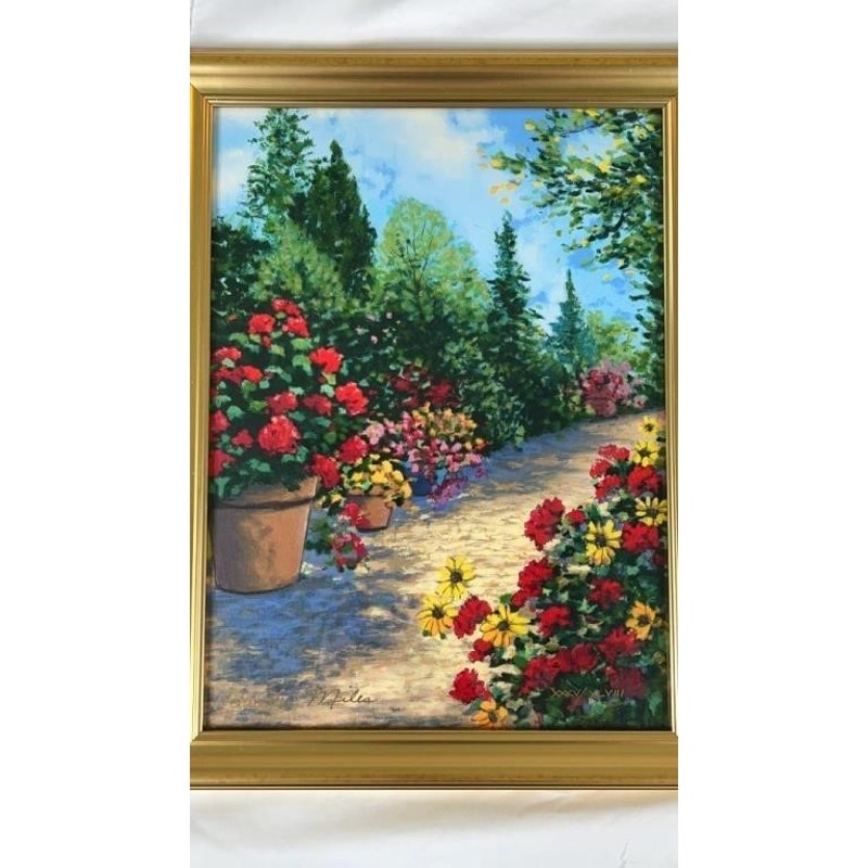 Schaefer Miles “Flowering Path” Seriolithograph #35/48 Gold Frame COA Appraisal