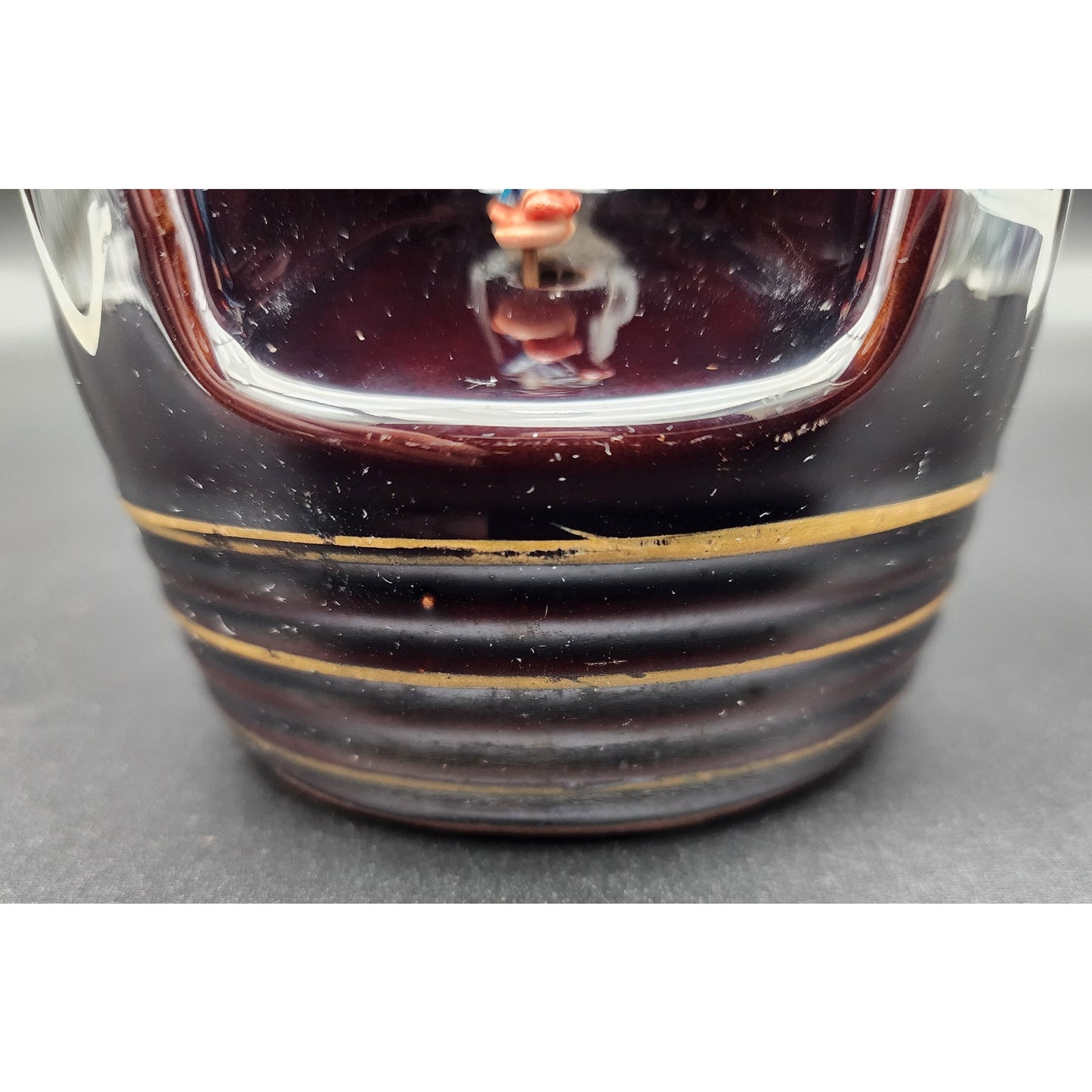Vintage Little Brown Jug Music Box Japan Man & Lantern Rotating Figurine